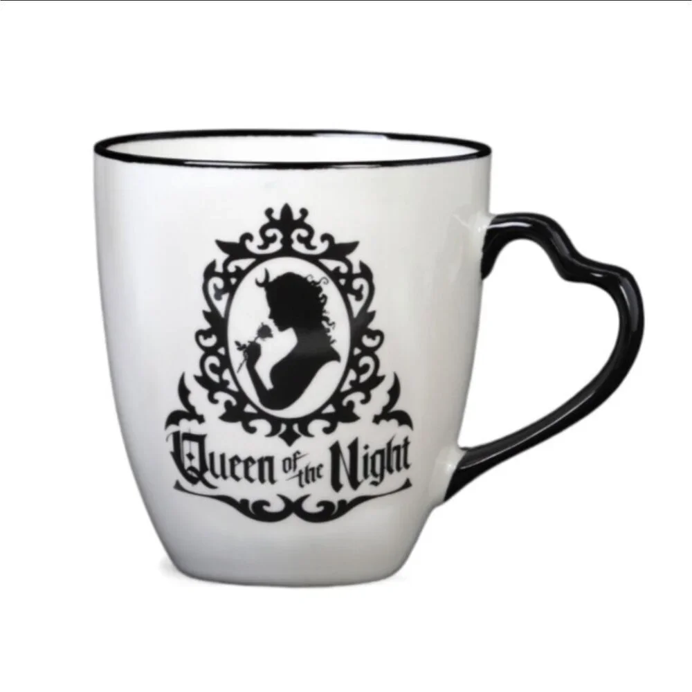 Alchemy Gothic ✦ Queen & Lord Mug Set ✦ Fine Bone China Black & White Feline NWT